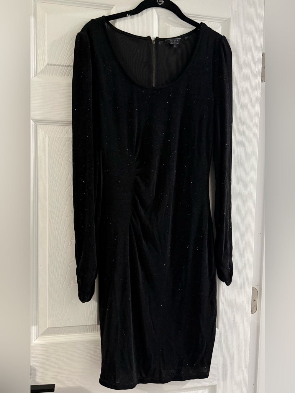 Guess Black Sparkling Long-Sleeve Dress